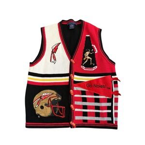 Birch Bros FSU Seminoles Sweater Vest Women Large Red NCAA Gameday